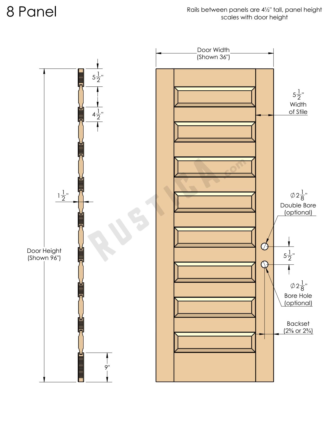 Regal Exterior Slab Door | Rustica